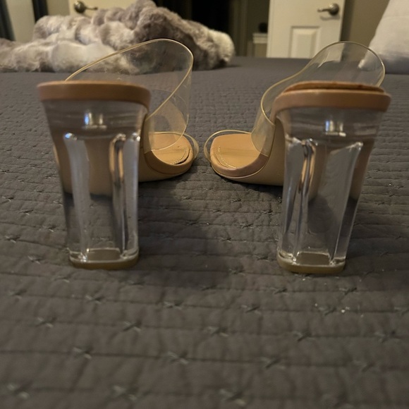 Zara Basic Collection Clear Strap Block Heels. Sz 10 - Picture 6 of 10